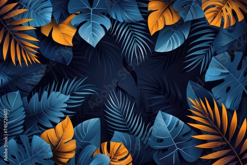 Contemporary design with vibrant tropical foliage. Generative Ai.
