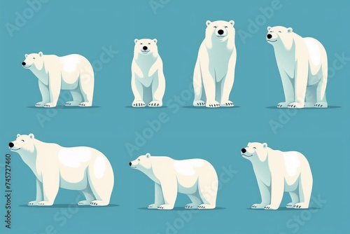 International Polar Bear Day.Set of polar bears.