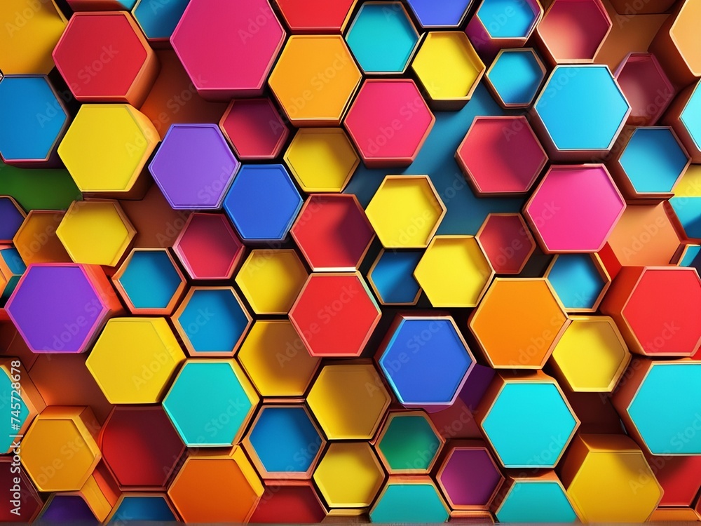 Multicolored Hexagonal Pattern Multicolored Hexagonal Pattern