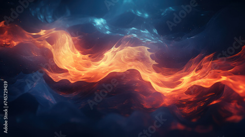 Abstract background of burning fire at night