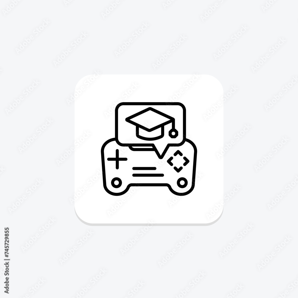 Gamification icon, educational gamification, gamified learning, game-based learning, game design line icon, editable vector icon, pixel perfect, illustrator ai file Gamification icon, educational gamification, gamified learning, game-based learning, game design line icon, editable vector icon, pixel perfect, illustrator ai file