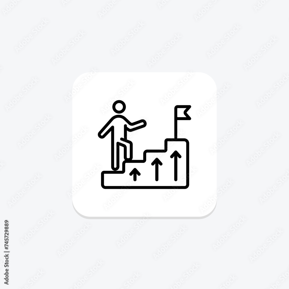 Career Development icon, professional development, career growth, career advancement, career planning line icon, editable vector icon, pixel perfect, illustrator ai file Career Development icon, professional development, career growth, career advancement, career planning line icon, editable vector icon, pixel perfect, illustrator ai file