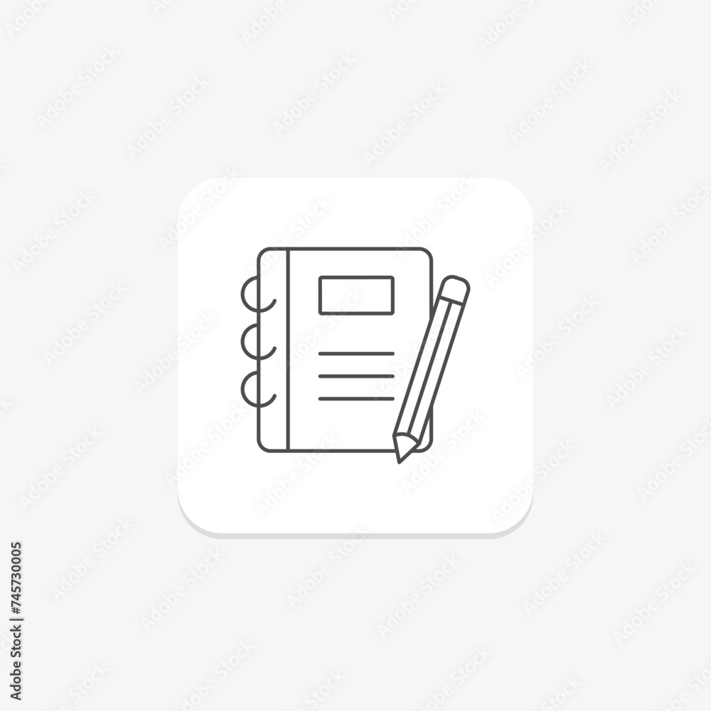 Homework Planner icon, assignment planner, task planner, project planner, study planner thinline icon, editable vector icon, pixel perfect, illustrator ai file Homework Planner icon, assignment planner, task planner, project planner, study planner thinline icon, editable vector icon, pixel perfect, illustrator ai file