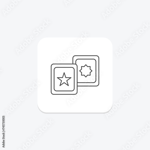 Flashcards icon, study cards, cue cards, revision cards, index cards thinline icon, editable vector icon, pixel perfect, illustrator ai file