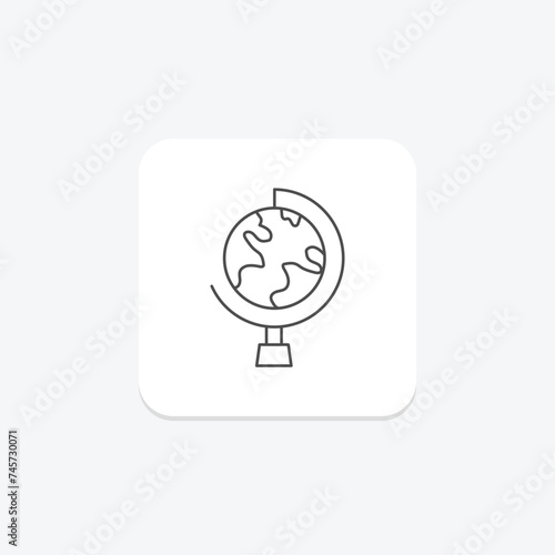 Geography icon, geographical study, geographical research, geographical inquiry, earth sciences thinline icon, editable vector icon, pixel perfect, illustrator ai file