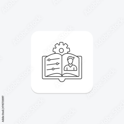 Personalized Learning icon, customized learning, individualized learning, tailored learning, learner-centered learning thinline icon, editable vector icon, pixel perfect, illustrator ai file