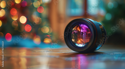 close up of camera lens, in the style of vibrant stage backdrops © alex