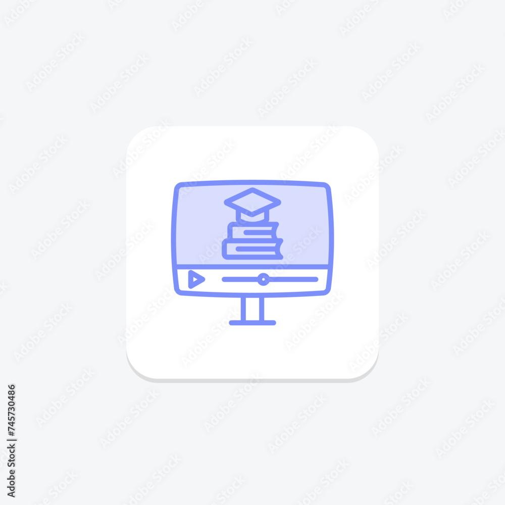 Online Courses icon, virtual courses, web courses, internet courses, e-courses duotone line icon, editable vector icon, pixel perfect, illustrator ai file Online Courses icon, virtual courses, web courses, internet courses, e-courses duotone line icon, editable vector icon, pixel perfect, illustrator ai file