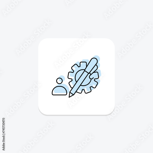 Writing Skills icon, writing proficiency, writing development, writing improvement, writing fluency color shadow thinline icon, editable vector icon, pixel perfect, illustrator ai file