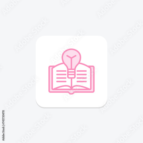 Learning icon, acquisition, understanding, knowledge, study duotone line icon, editable vector icon, pixel perfect, illustrator ai file