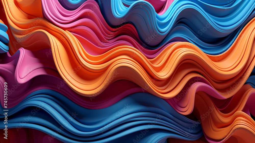 Obraz premium A Mesmerizing 3D Abstract Multicolor Visualization