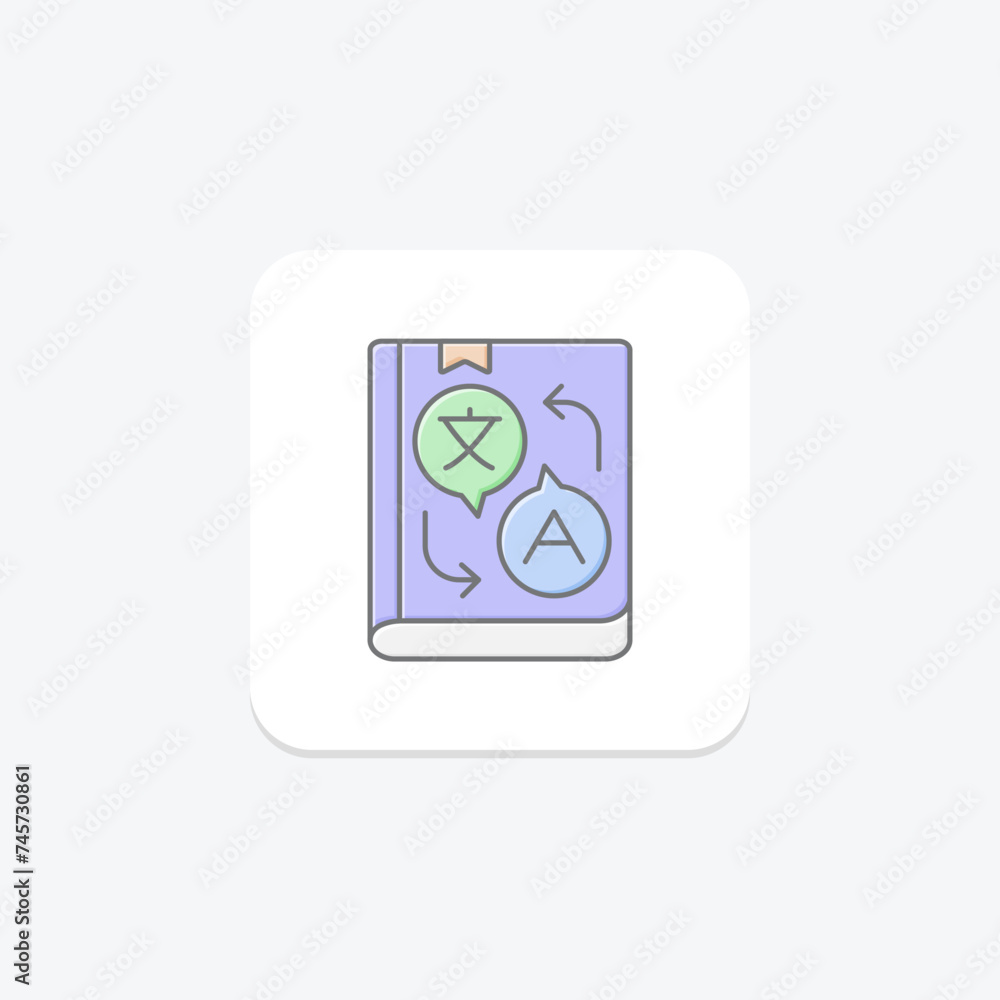 Language Learning icon, language acquisition, language study, language education, language instruction lineal color icon, editable vector icon, pixel perfect, illustrator ai file Language Learning icon, language acquisition, language study, language education, language instruction lineal color icon, editable vector icon, pixel perfect, illustrator ai file