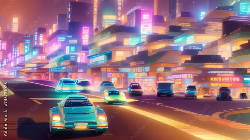 futuristic style . traffic at night . futuristic style . traffic at night .