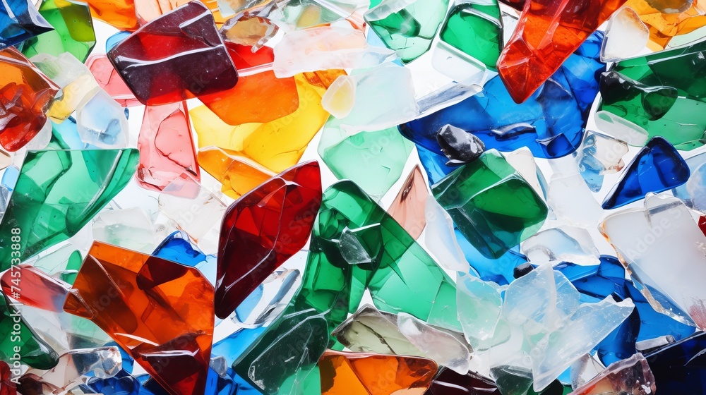 Crushed and color glass background / Abstract background / Recycling for a better tomorrow Crushed and color glass background / Abstract background / Recycling for a better tomorrow