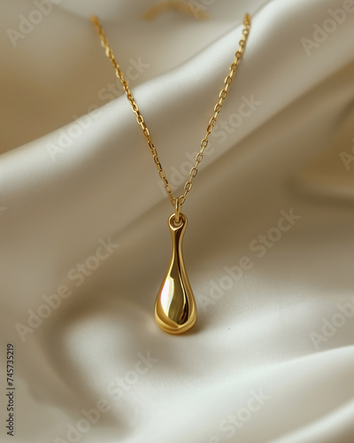 A little tears gold toned pendant necklace photo