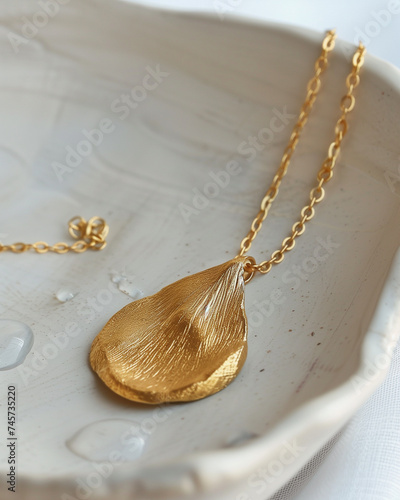 A little tears gold toned pendant necklace photo