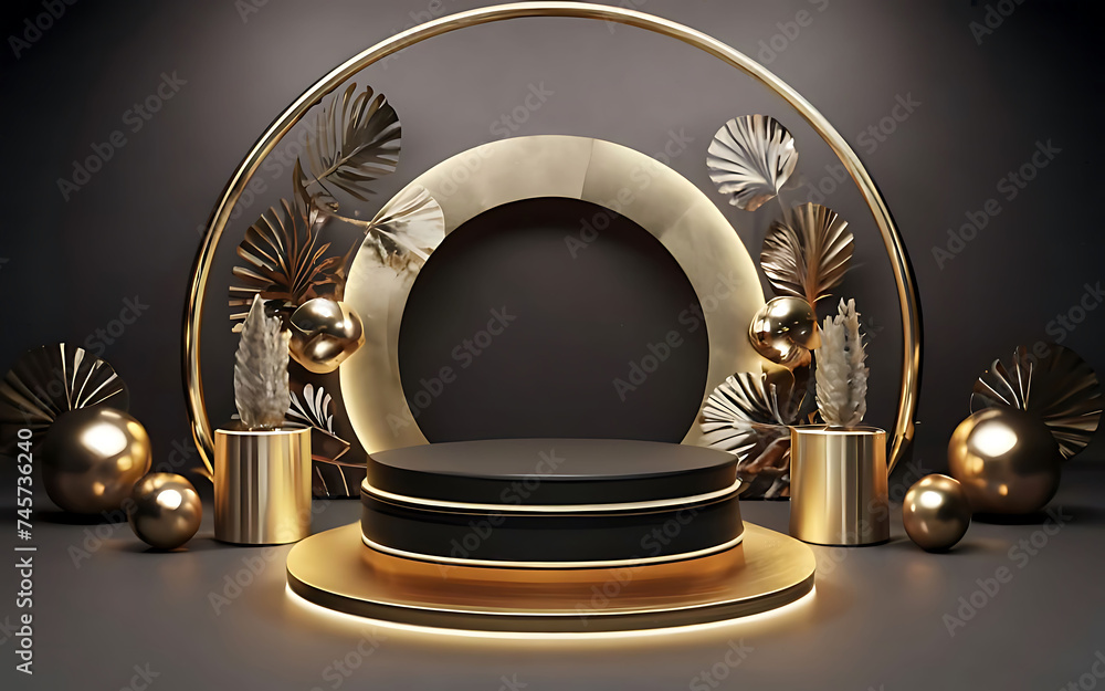 Modern and Futuristic 3d empty podium. 3d stage for product display. an abstract platform for product presentation. podium for advertising. Empty pedestal 3D model