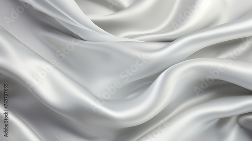 White gray satin texture that is white silver fabric silk panorama background with beautiful soft blur pattern natural