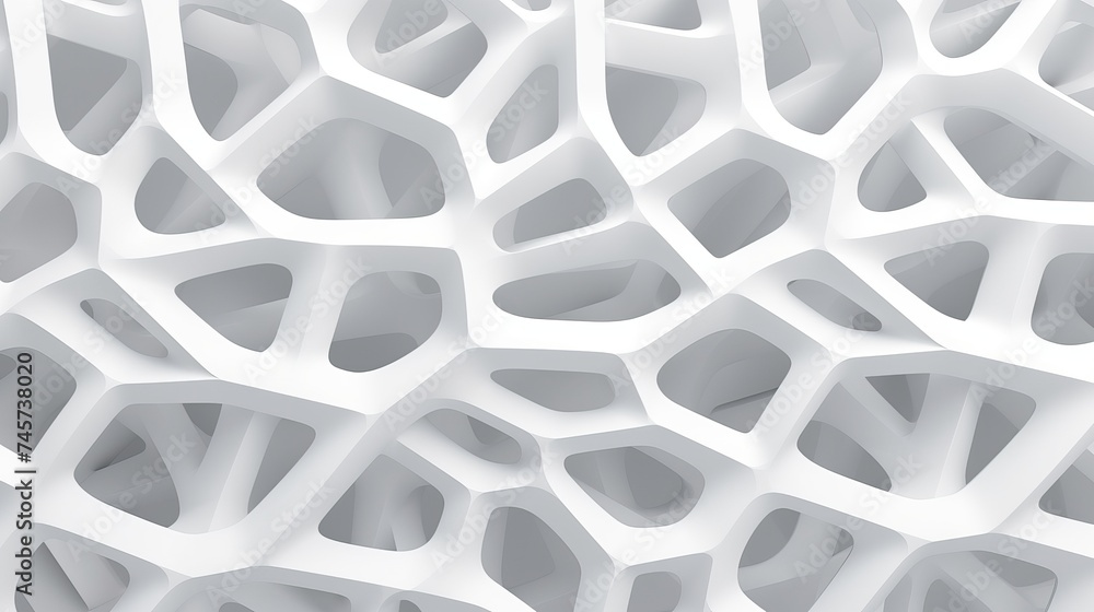 3D render, Abstract white matter geometric pattern background 3D render, Abstract white matter geometric pattern background