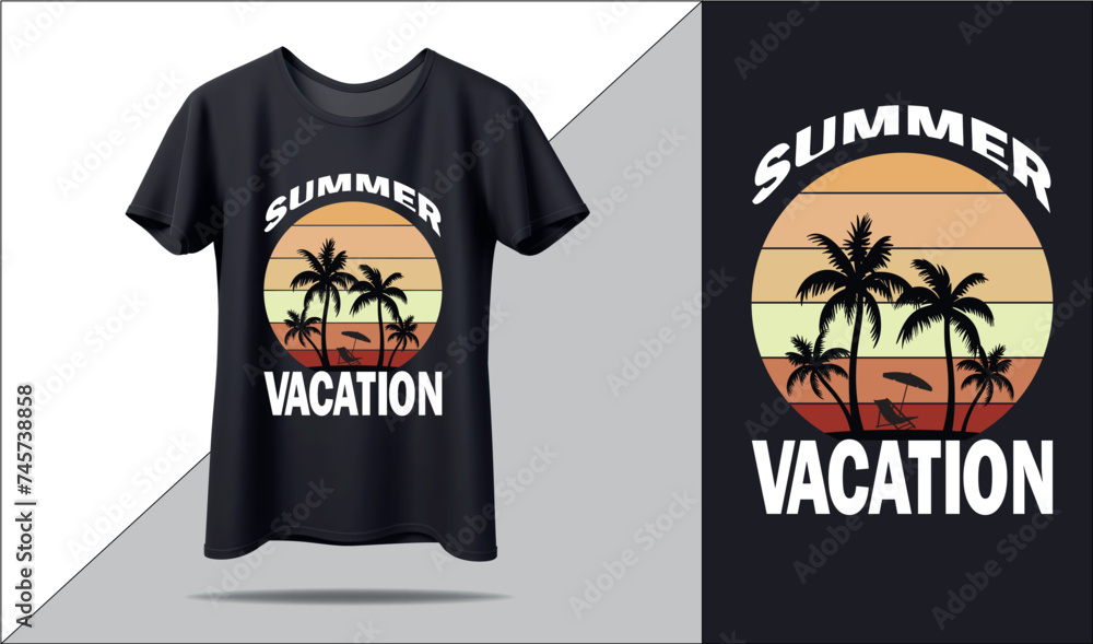 Summer vacation t shirt design