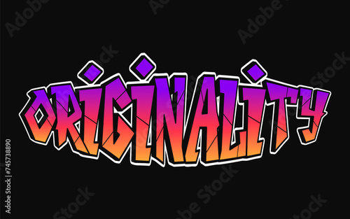 Originality - single word  letters graffiti style. Vector hand drawn logo. Funny cool trippy word Istanbul  fashion  graffiti style print t-shirt  poster concept