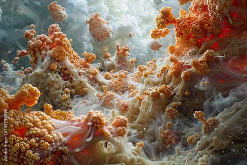 Combatting Skin Damage Commercial - A powerful 3D commercial render showing the battle against acne on a microscopic level, highlighting skin healing and rejuvenation