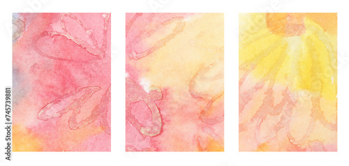 A set of watercolor backgrounds with a place for text. © tiff20