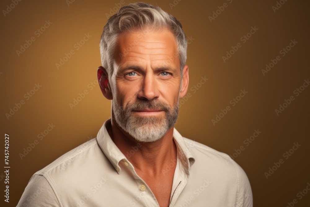 Handsome senior man with grey beard and mustache. Studio shot. Handsome senior man with grey beard and mustache. Studio shot.