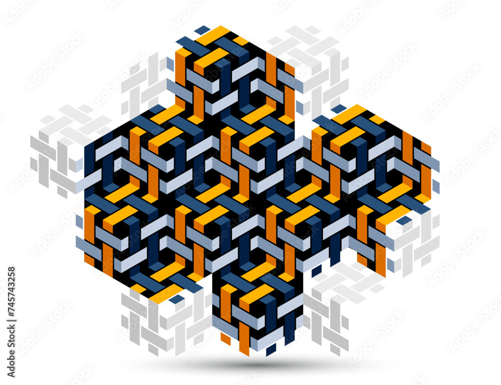 Black and yellow geometric vector abstract background with cubes and ...