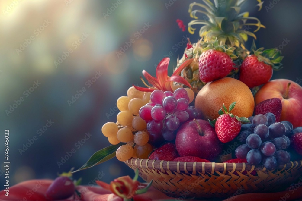 The fruits are all in one bowl The fruits are all in one bowl
