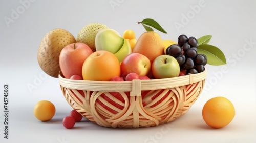 A Basket Filled With Various Types of Fruit