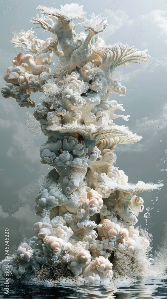 Coral, sea coral reef texture, background. Generative AI