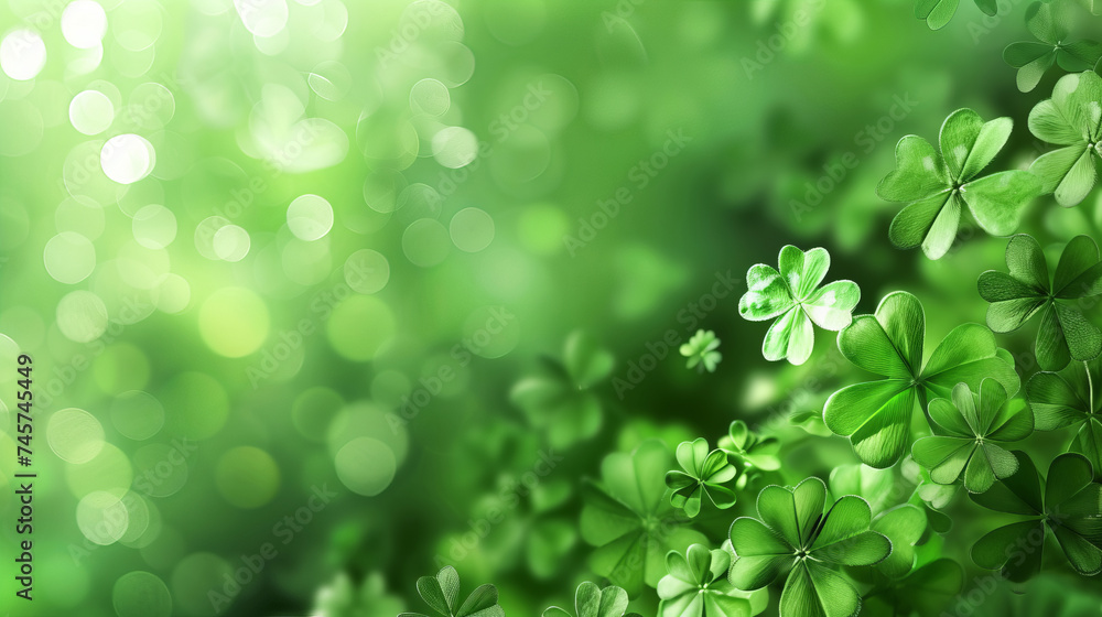 Fototapeta premium Natural green background with selective focus