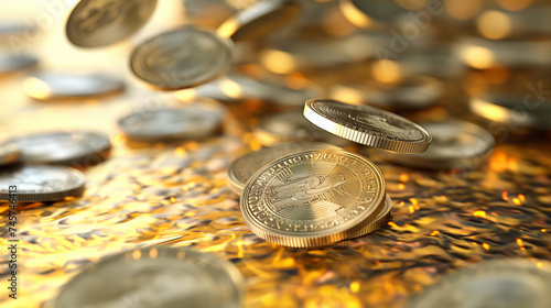 Falling money.  Falling coins.