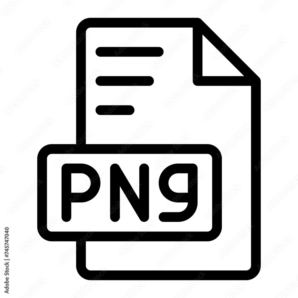 Png icon outline style design image file. image extension format file type icon. vector illustration Png icon outline style design image file. image extension format file type icon. vector illustration
