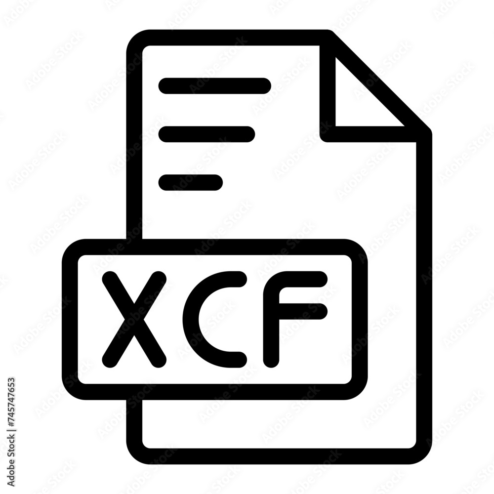Xcf icon outline style design image file. image extension format file type icon. vector illustration Xcf icon outline style design image file. image extension format file type icon. vector illustration