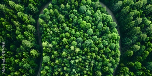 Healthy forests support biodiversity store carbon stabilize soil and regulate climate. Concept Forest Ecology, Biodiversity Conservation, Carbon Sequestration, Soil Stabilization, Climate Regulation photo