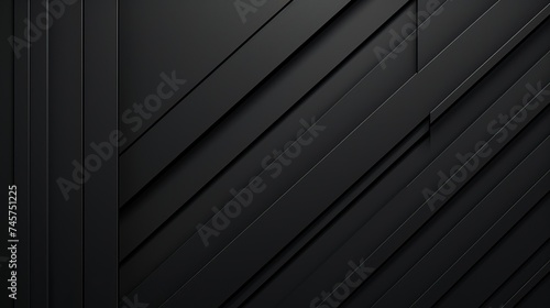 Dark graphite grey abstract textured geometric stepped background with fly rectangle paper sheets, stripe with corner, lines in hard light, black shadows in luxury business style for design, top view