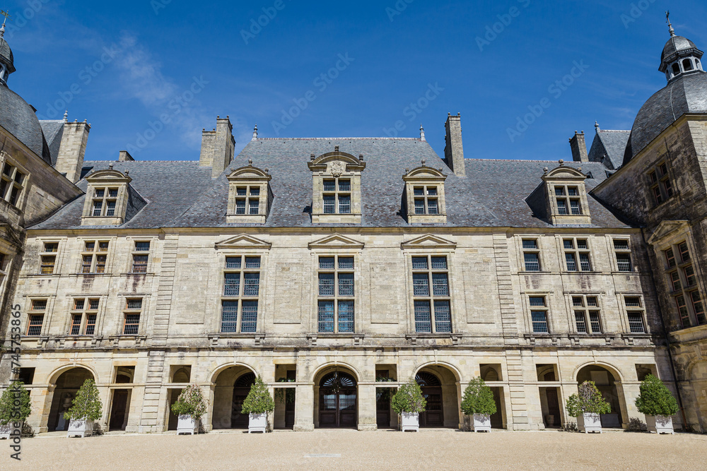 Landscape of a French castle, the Dordogne