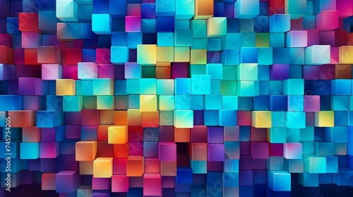 Geometric square abstract colorful texture, and background