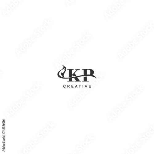 Initial KP logo beauty salon spa letter company elegant