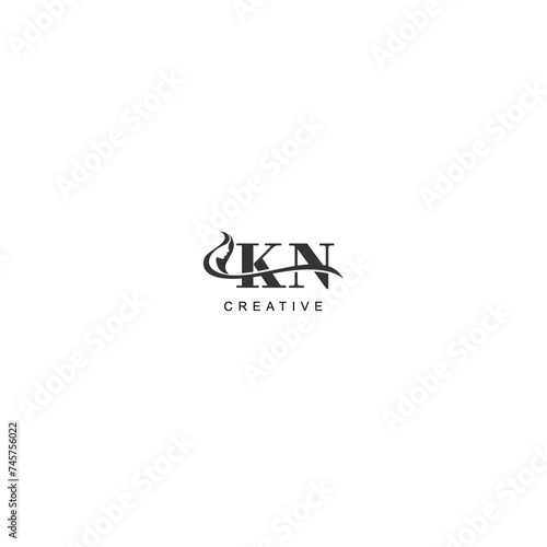 Initial KN logo beauty salon spa letter company elegant