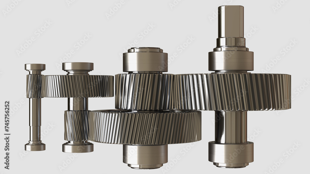 Gear Box. Isolated. Transparent background. 3D Render. Gear Box. Isolated. Transparent background. 3D Render.