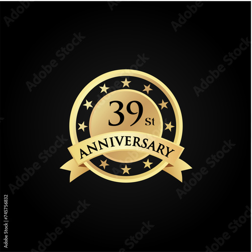 39 st th Anniversary celebrate logo vector template illustration. suitable for you.	

