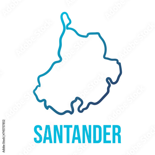 Colombia, Santander department simplified map photo