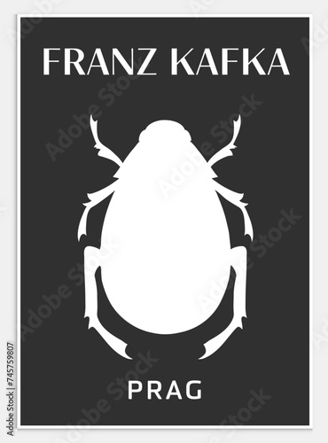 Contains Abstract Art Set in Franz Kafka style, Decorative Modern Art, Vector illustration poster. THE METAMORPHOSİS, FRANZ KAFKA, photo