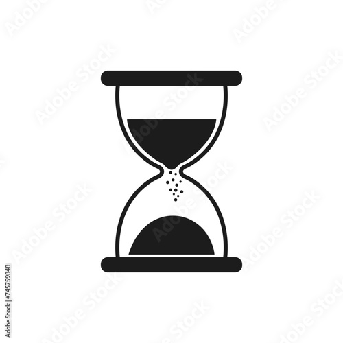 Hourglass timer icon in trendy flat design. Vector illustration