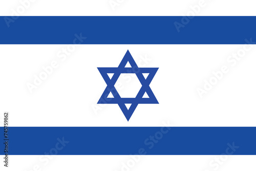National flag of Israel. Vector illustration.