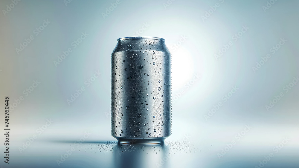blank soda can mockup, covered in condensation and water droplets blank soda can mockup, covered in condensation and water droplets