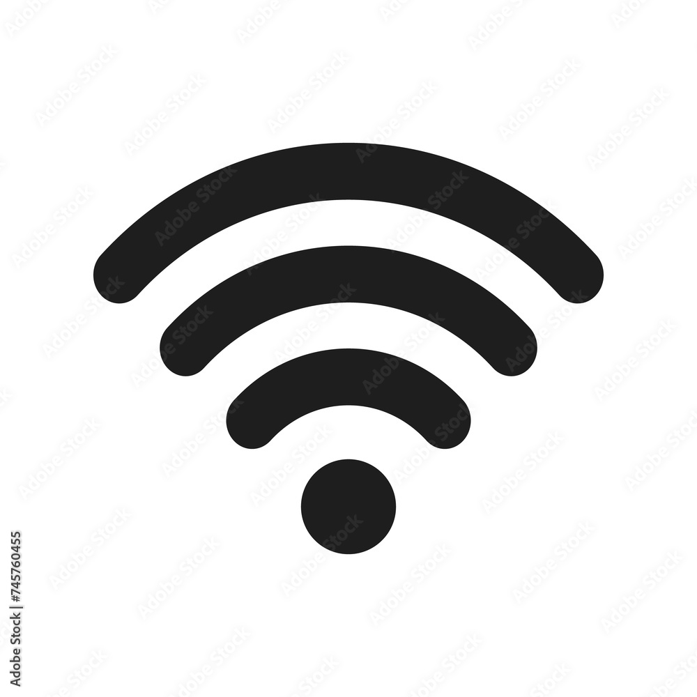 WIFI icon. Wifi sign. Simple flat logo of wifi sign on white background. Vector illustration. WIFI icon. Wifi sign. Simple flat logo of wifi sign on white background. Vector illustration.